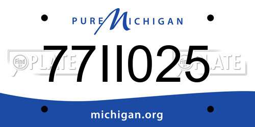 77II025 Michigan License Plate