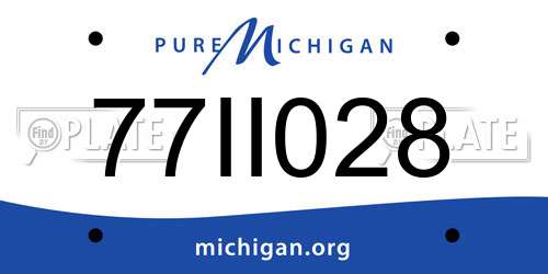 77II028 Michigan License Plate