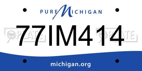 77IM414 Michigan License Plate