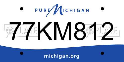 77KM812 Michigan License Plate