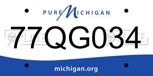 77QG034 Michigan License Plate