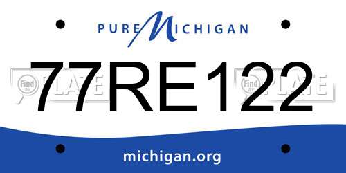 77RE122 Michigan License Plate