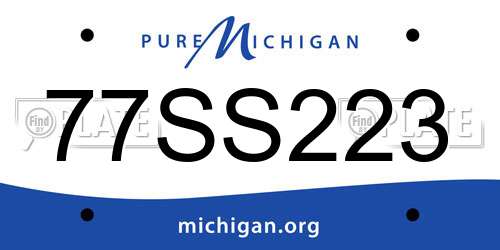77SS223 Michigan License Plate