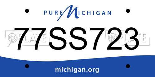 77SS723 Michigan License Plate