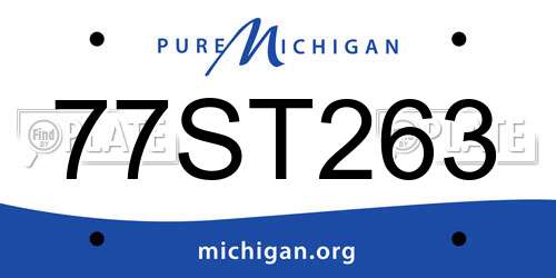 77ST263 Michigan License Plate
