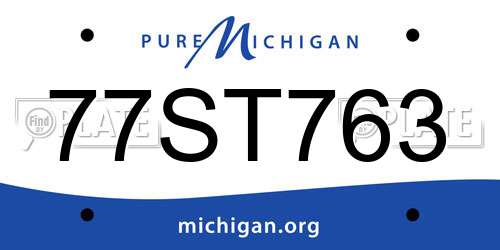 77ST763 Michigan License Plate