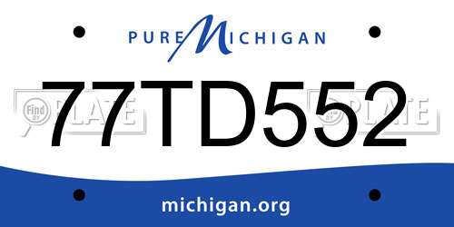 77TD552 Michigan License Plate