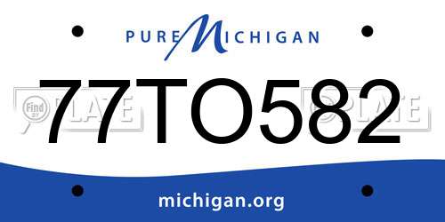 77TO582 Michigan License Plate