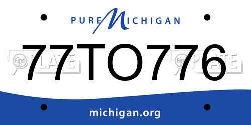 77TO776 Michigan License Plate