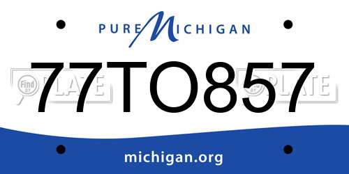 77TO857 Michigan License Plate