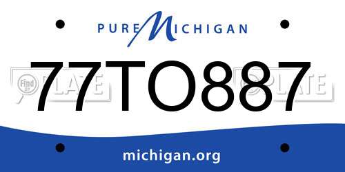 77TO887 Michigan License Plate