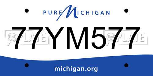 77YM577 Michigan License Plate