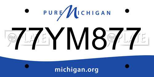 77YM877 Michigan License Plate