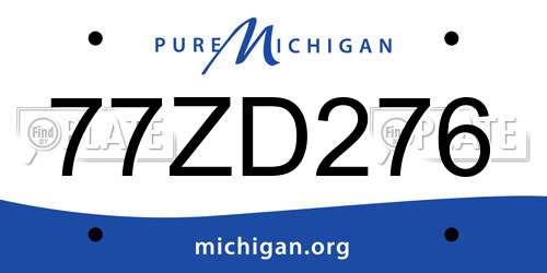 77ZD276 Michigan License Plate