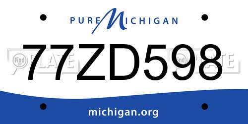77ZD598 Michigan License Plate