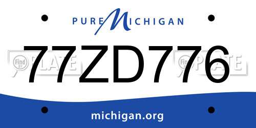 77ZD776 Michigan License Plate