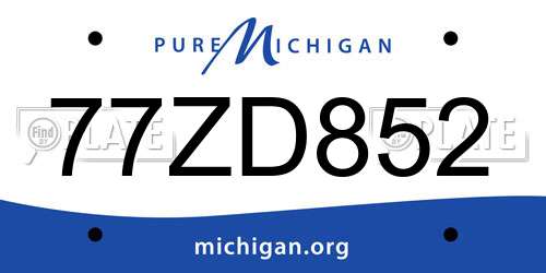 77ZD852 Michigan License Plate