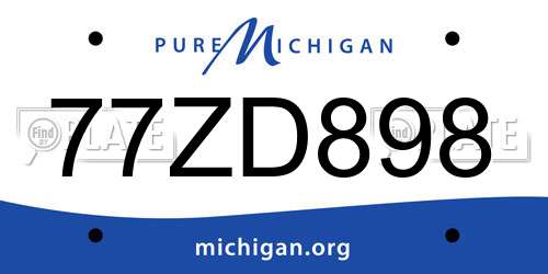 77ZD898 Michigan License Plate