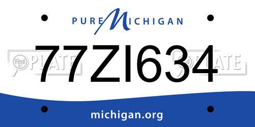 77ZI634 Michigan License Plate