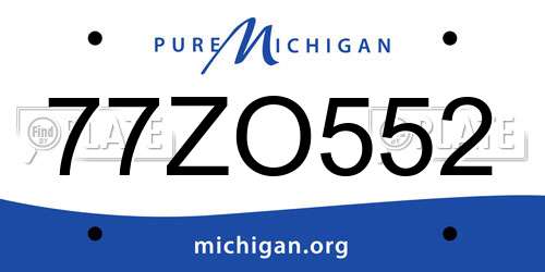 77ZO552 Michigan License Plate