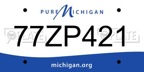 77ZP421 Michigan License Plate