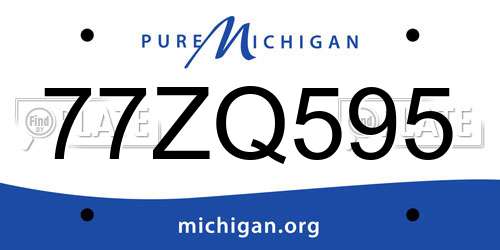 77ZQ595 Michigan License Plate