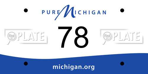 78 Michigan License Plate