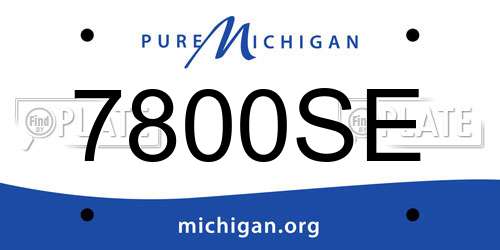 7800SE Michigan License Plate