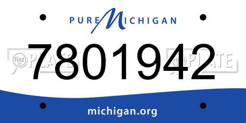 7801942 Michigan License Plate