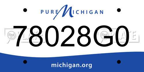 78028G0 Michigan License Plate