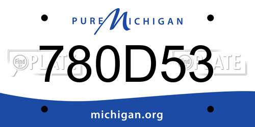 780D53 Michigan License Plate