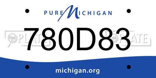 780D83 Michigan License Plate