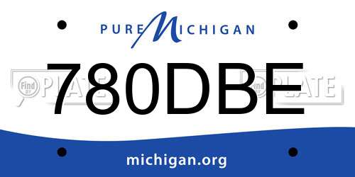 780DBE Michigan License Plate