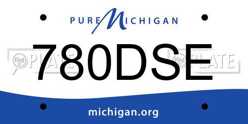 780DSE Michigan License Plate