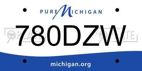 780DZW Michigan License Plate