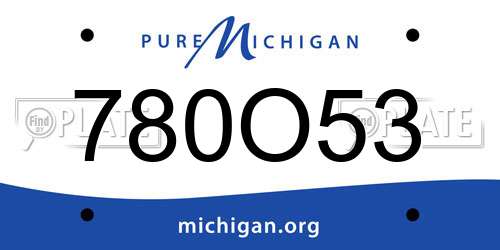 780O53 Michigan License Plate