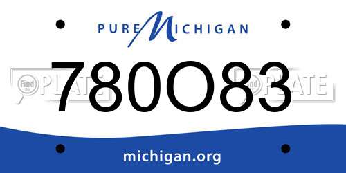 780O83 Michigan License Plate