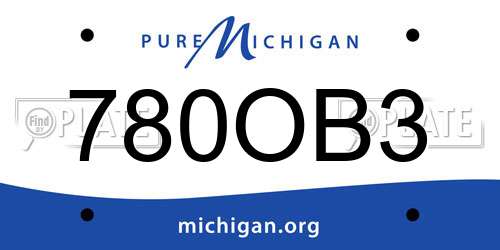 780OB3 Michigan License Plate
