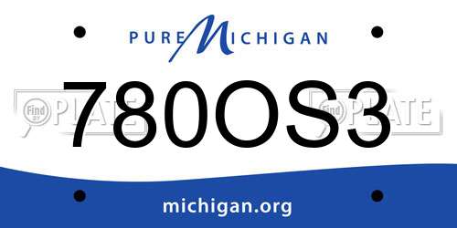 780OS3 Michigan License Plate