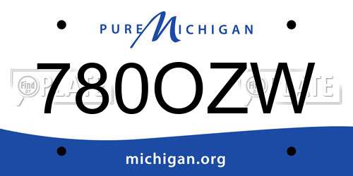 780OZW Michigan License Plate