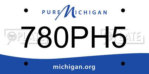 780PH5 Michigan License Plate