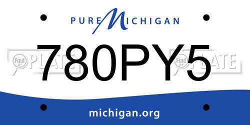 780PY5 Michigan License Plate