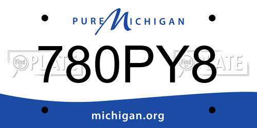 780PY8 Michigan License Plate