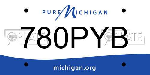 780PYB Michigan License Plate