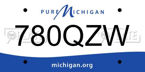 780QZW Michigan License Plate