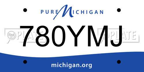 780YMJ Michigan License Plate