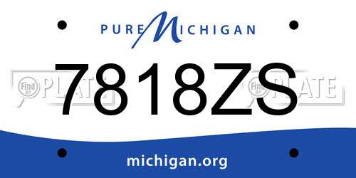 7818ZS Michigan License Plate