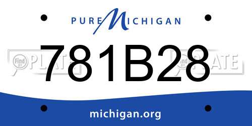 781B28 Michigan License Plate
