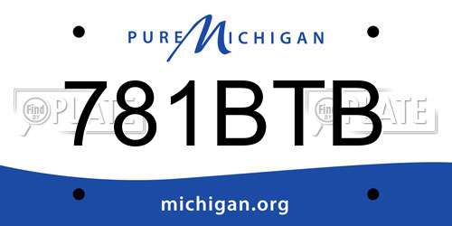 781BTB Michigan License Plate