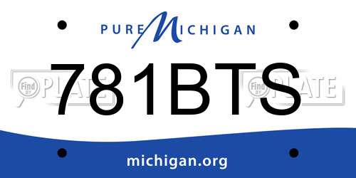 781BTS Michigan License Plate
